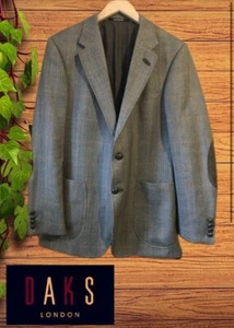 DAK LONDON : Mens Tweed Wool Herringbone Elbow Patch Blazer Jacket : 42R - Picture 1 of 17