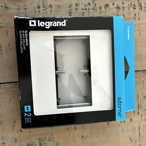 2-Gang Wall Plates with Multiple Finishes-Gloss White Finish Legrand AWP2GWH4 - Picture 1 of 4