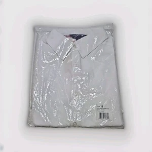 French Toast Big Girls' Bow Stitch Trim S/S White Button-Down Size 12 - Picture 1 of 5
