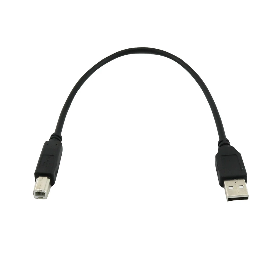 USB 2.0 Type A Male to USB 2.0 B Male Plug Scanner Printer Cable 30cm/1ft Black - Image 1 of 4
