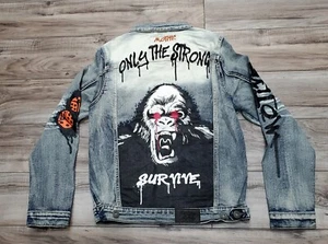 MOTIVE DENIM "SURVIVAL OF THE FITTEST" JACKET (VINTAGE) - Picture 1 of 3