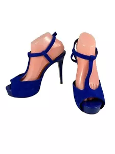 Gianni Bini Women's 10 M Royal Blue Suede Strappy Platform Stiletto Sandals - Picture 1 of 9