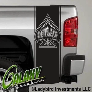 Outlaw Spade Truck Bed Decals Stripes (Pair) - Fits Ram Chevy Ford F150 Toyota - Picture 1 of 6