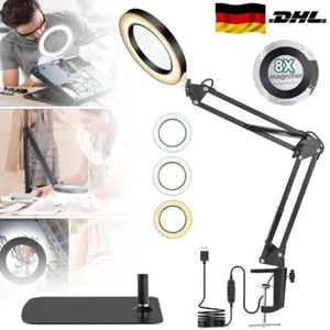 LED Lupenleuchte 8 Dioptrien Arbeitsleuchte Lupenlampe Lupe Kaltlicht Kosmetik - Bild 1 von 14