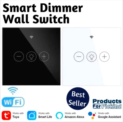 TUYA Smart WiFi Wall Panel LED Light Touch Dimmer Switch Voice Remote Control EU - Image 1 of 4