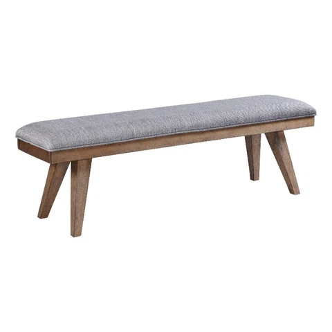 Intercon Furniture Oslo 63" Transitional Wood Bench with Cushion in Chestnut Cover