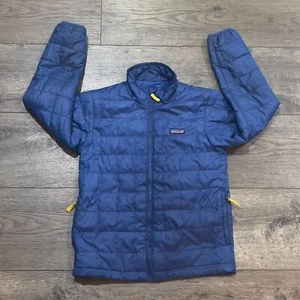Patagonia Blue Nano Puffer Primaloft Full Zip Jacket Outdoor Youth Medium - Picture 1 of 9