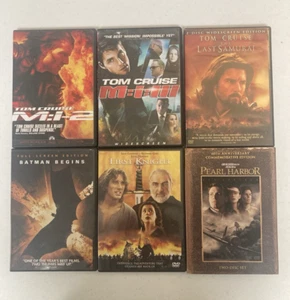 Lot of 6 Action DVD Movies Tom Cruise, Batman, Pearl Harbor, Last Samurai - Picture 1 of 2