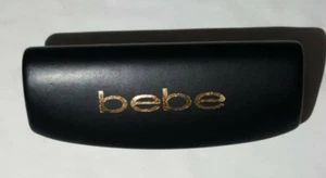 Bebe Sunglasses/Framed glasses Case Black Hard Clam Shell Black and Gold Letters - Picture 1 of 3