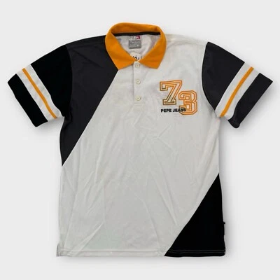 Camisa Polo Pepe Jeans Para Hombres XL Hip Hop Y2K Bloque de Color Blanco Londres Tejido NUEVO DEFECTO Foto 1 de 4