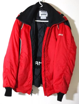 复古! 正品雅马哈雪地摩托车赛车衬里绝缘尼龙夹克女式中号 — 第 1/4 张图片