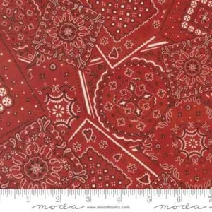 Western, Barn Red, Bandana Fabric, Saddle Ranch, Moda, 33794-20, By the Yard - Picture 1 of 1