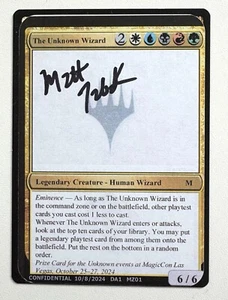 MTG The Unknown Wizard MagicCon 2024 Event Playtest Prize Card firmado Matt T... - Imagen 1 de 1