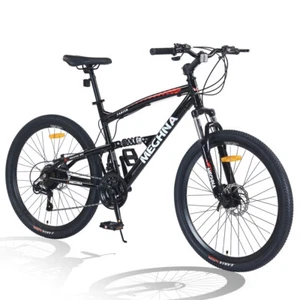 26 Inch Mountain Bike 21-Speed Dual Suspension Aluminum Alloy Frame Bicycle - Picture 1 of 44