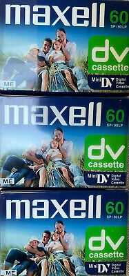 Maxwell 60 SP/90LP DV Cassette, Mini DV, Digital Video Cassettes X 3 • 5.78€
