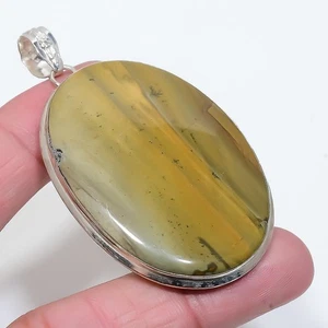 Polygram Jaspe Piedras Hecho a Mano 925 Plata de Ley Joyería Colgante 7.2cm - Imagen 1 de 5