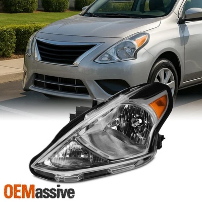 Faro izquierdo cromado tipo halógeno cromado para Nissan Versa 2015-2019 sedán Foto 1 de 4