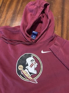 Vintage Nike Florida State Seminoles Swoosh Hoodie Sweater Sz Large - Picture 1 of 6