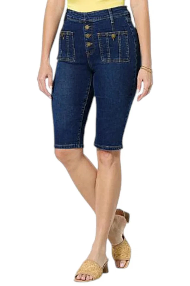 Bermudas cortas para mujer DG2 by Diane Gilman elásticas índigo Foto 1 de 1