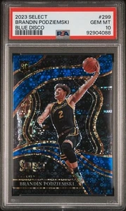2023 Panini Select #299 Brandin Podziemski Rookie Blue Disco /25 RC PSA 10 - Bild 1 von 2