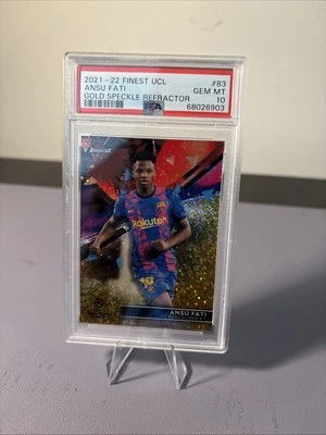 2021-22 Topps Finest UCL - Ansu Fati #83 Gold Refractor 8/50 - Image 1 of 3