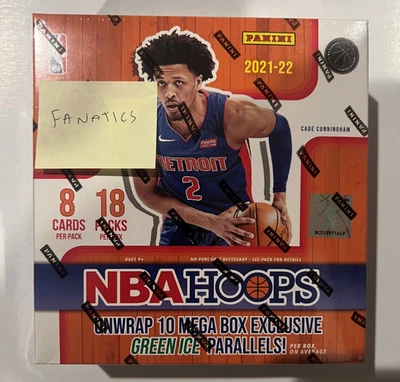 Mega caja Panini Hoops NBA 2021-22 exclusiva de fanáticos hielo verde paralelo sellado Foto 1 de 4