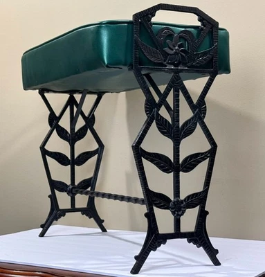 Art Deco Cast Iron Bench – 1920s Vanity or Piano Stool - Image 1 of 4