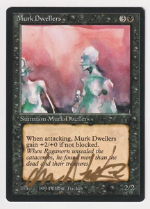 Gold Signed Murk Dwellers MP The Dark Artist Drew Tucker 1994 MTG Magic Vintage! - Picture 1 of 2