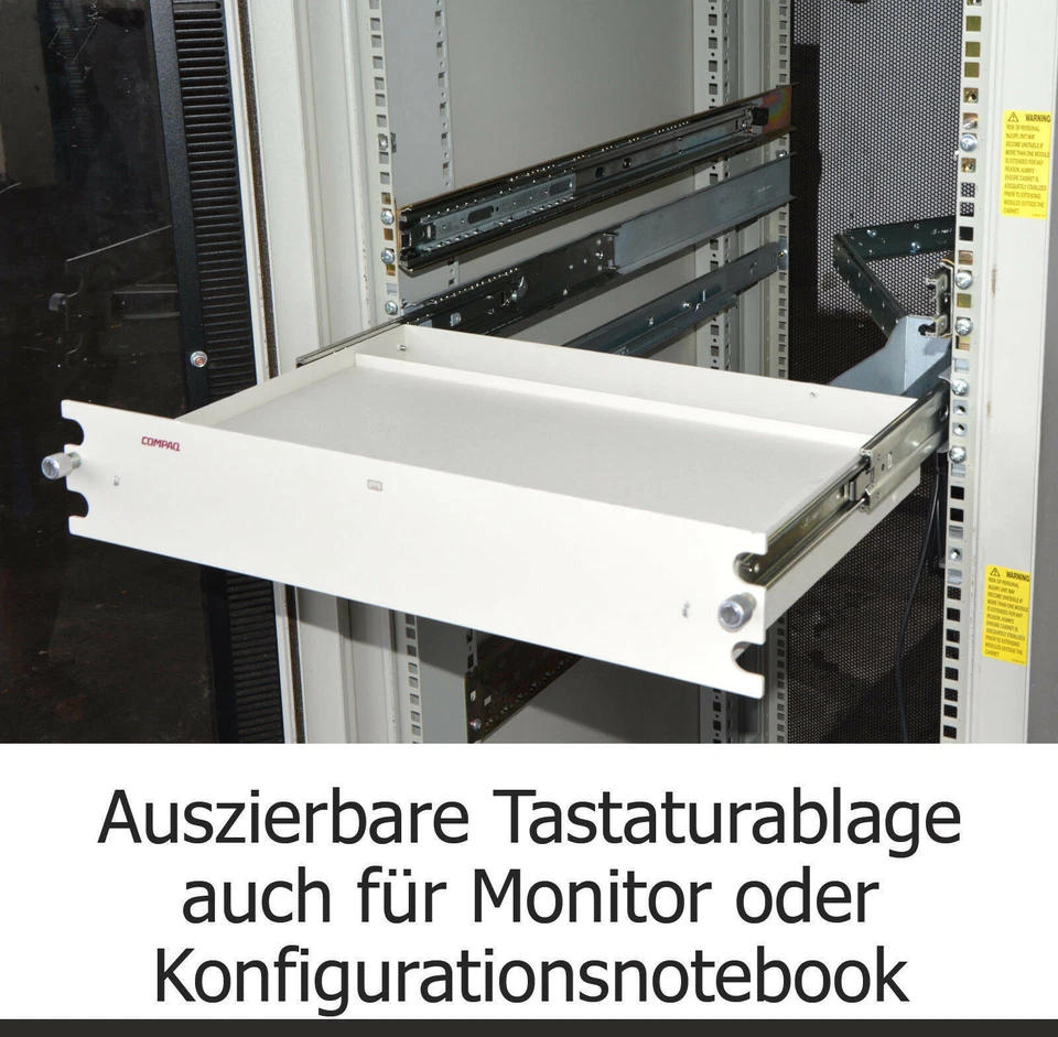 SERVERSCHRANK REGALBODEN M. RAILS SLIDES UND KABELFÜHRUNG F. KEYBOARD MONITOR - Image 1 of 1