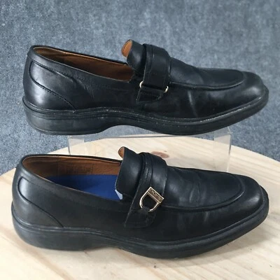 Dr. Comfort Shoes Mens 12 M John Slip On Loafers Black Leather Round Toe Casual - Image 1 of 4