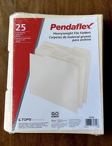 Pendaflex 3-Tab Positions Heavyweight Manila File Folders Letter Size 25-Count - Picture 1 of 2