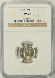 1965 SMS Roosevelt Dime NGC MS-66 #80-012 - Picture 1 of 2