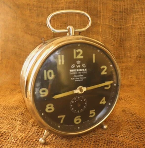 1950s Wehrle Extra Large 3-in-1 Mechanical Alarm Clock - German Made - Picture 1 of 12