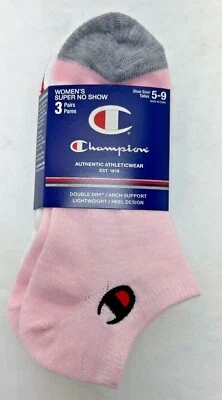 Meias femininas Champion no-show logotipo bordado 3 pares  - Imagem 1 de 4