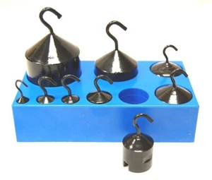 Weight Set with Hooks, Hook Weight Set, 9 Piece Painted Cast Iron - Foto 1 di 1