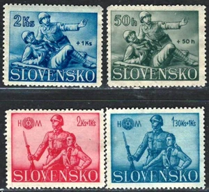 SLOVAKIA 1941-42 VERY FINE MINT NG SEMI-POSTAL STAMPS SET Scott #B2/B4 , B9, B10 - Picture 1 of 2