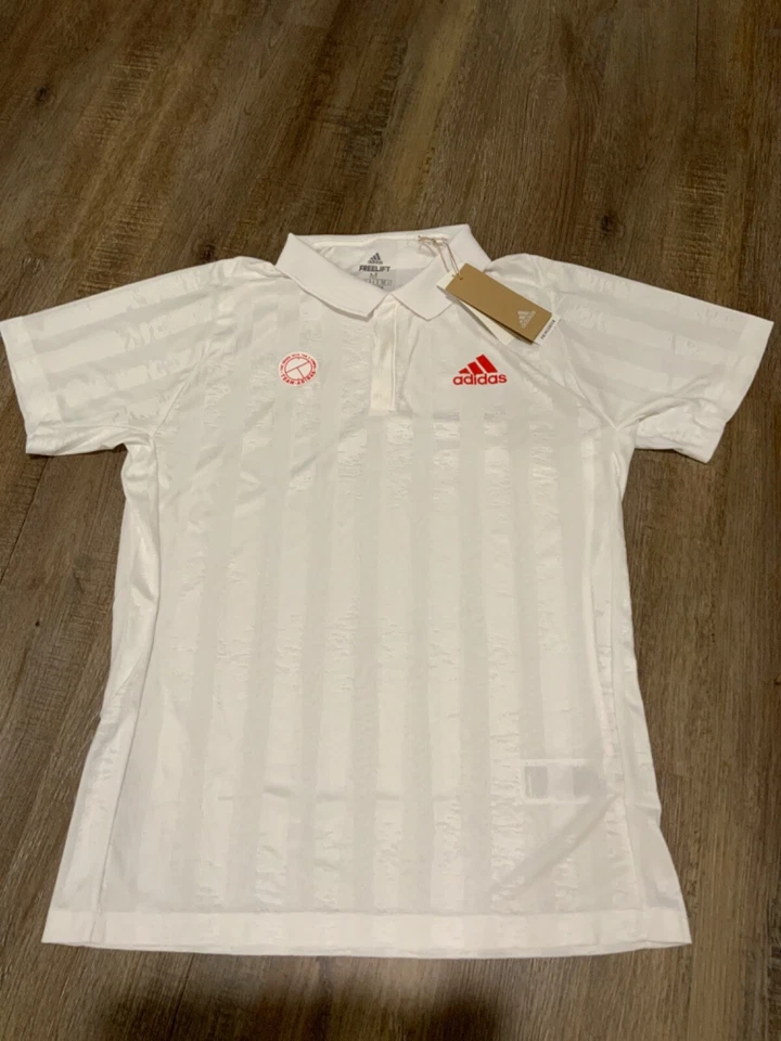 Adidas FR4318 Freelift Tennis Engineered White Slim Fit Polo Men’s Size M NWD