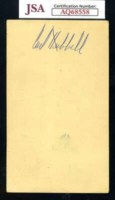 Carl Hubbell JSA Coa Signed 1953 GPC Government Postcard Autograph - Image 1 of 2