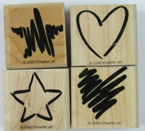 Estampillas estampadas, corazón, estrella y garabato S233 - Imagen 1 de 2