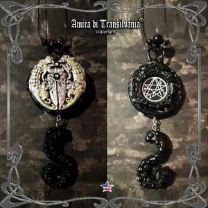 necronomicon talisman wicca necklace amulet pendant gothic witch dark jewelry - Picture 1 of 24