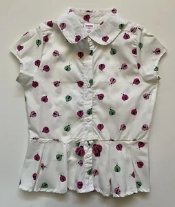 Gymboree Garden Friends Ladybug Pleated Shirt Top Blouse Short Sleeve Size 6 NWT - Picture 1 of 3