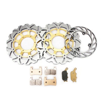 3 Front Rear Brake Rotors Pads For Honda CBR 600 F4i CBR600F4i 01 02 03 04 05 06 - Изображение 1 из 4