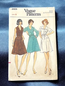 Vogue Muster 8905 Gr. 8 Matrosenkleid 70er breiter Kragen Gummizug Shirtwaist selten - Bild 1 von 9