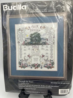 Bucilla Cross Stitch Kit "Through The Years" 16 X 18 Family Tree Design Vintage - Image 1 of 4