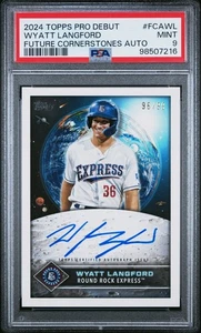 2024 Topps Pro debut Future Cornerstones Wyatt Langford automático PSA 9 - Imagen 1 de 2
