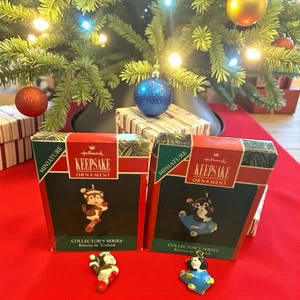Vintage Hallmark Keepsake Miniature Ornaments Kittens In Toyland Series #4 & #5 - Picture 1 of 10