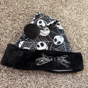 Tim Burton Pesadilla antes de Navidad Jack Skellington Sombrero de Papá Noel, Piel, Pom Pom - Imagen 1 de 5
