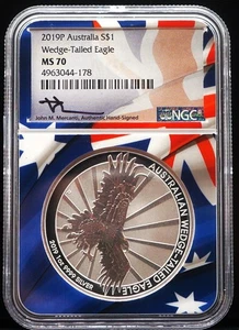 2019P Australia $1 1oz Wedge-Tailed Eagle NGC MS70 - Picture 1 of 2