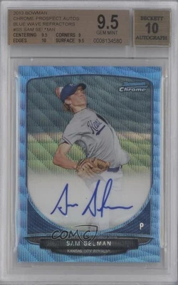 2013 Bowman Wrapper Redemption Blue Wave Refractor /50 Sam Selman BGS 9.5 Auto - Image 1 of 2