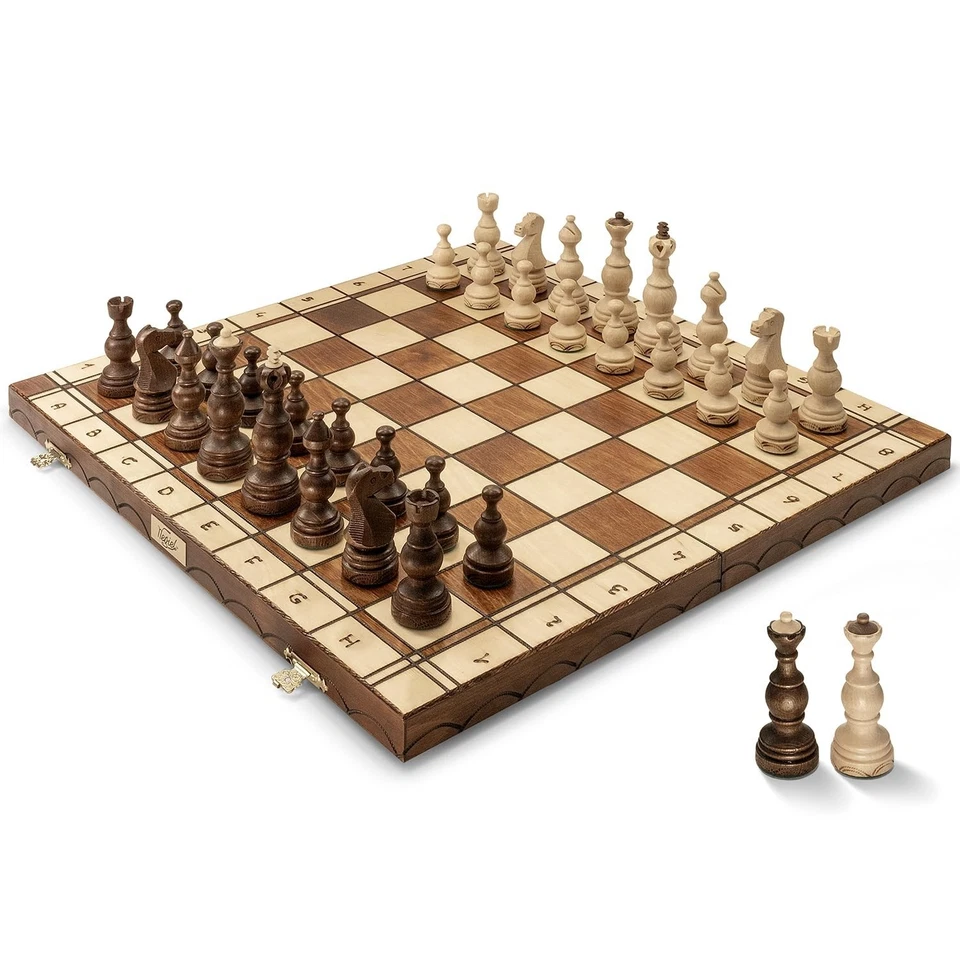 Wegiel Legate Luxury Wooden Chess Set for Adults and Kids - 18 Inch Handcraft...